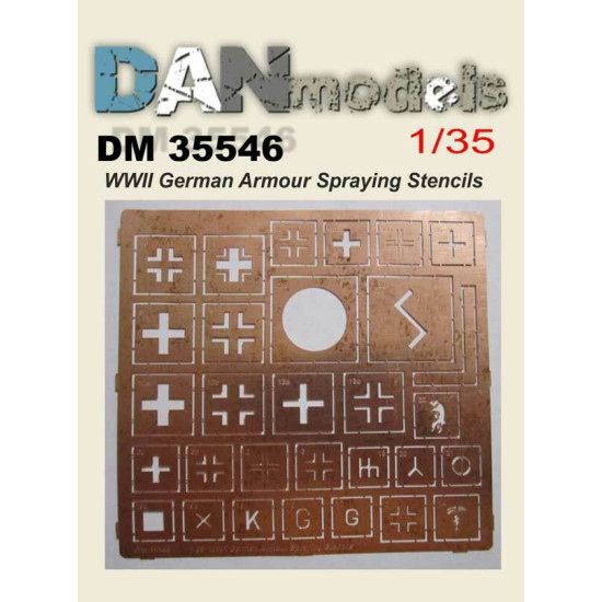 Dan Models 35546 - 1/35 Stencil, Theme - WWII Badges of German Armored Vehicles