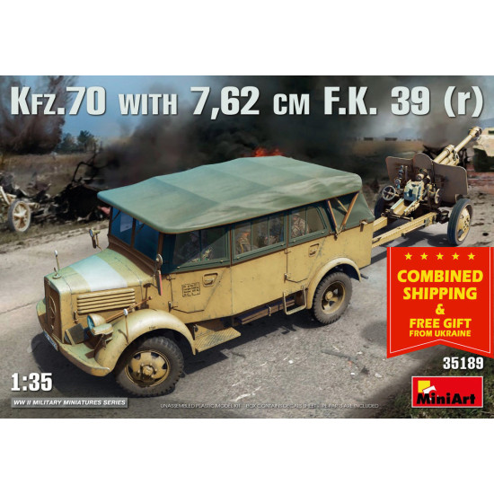 THE GERMAN ARMY CAR KFZ.70 WITH 7.62 CM F.K. 39 1/35 MINIART 35189