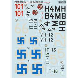 Decal Polikarpov I-153 Chaika Part 2 (1.5 leaf) 1/32 Print Scale 32-026