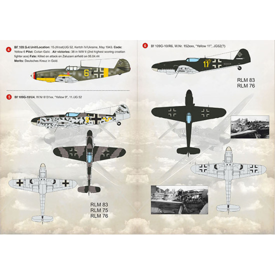 BF 109 G High Altitude Aces, wet decal 1/48 Print Scale 48-162