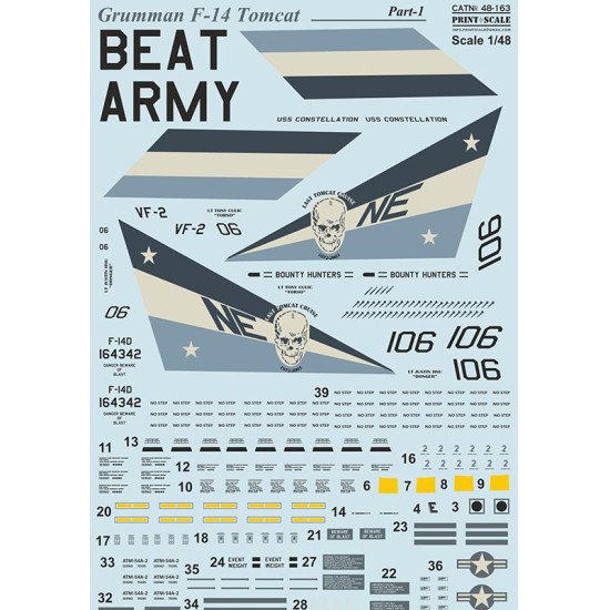 Grumman F-14 Tomcat Part 1 set 1,5 leaf 1/48 Print Scale 48-163