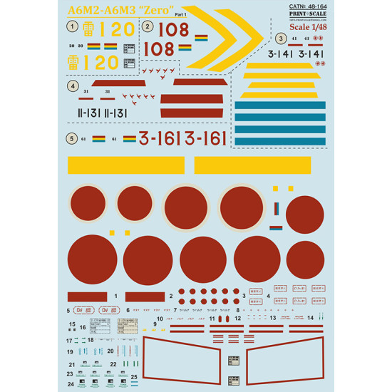 Mitsubishi Zero A6M2 - A6M3 Part 1 1/48 Print Scale 48-164