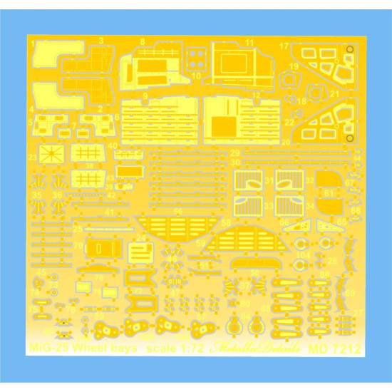 Detailing Set MiG-25 Wheel bays 1/72 Metallic Details MD7212