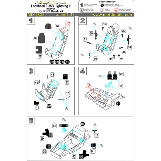 F-35B Interior (Kitty Hawk) 1/48 Metallic Details MD4835