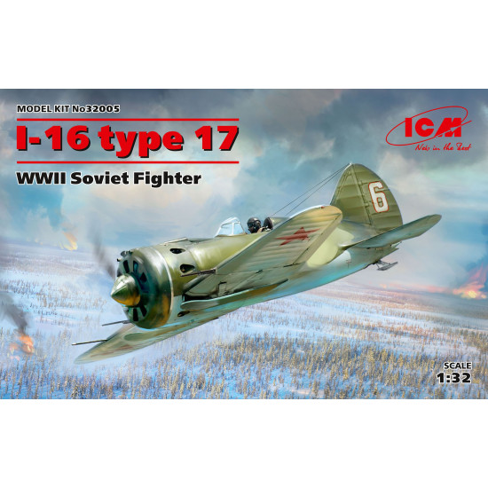 ICM 32005 - 1/32 I-16 type 17, WWII Soviet Fighter, scale plastic model kit