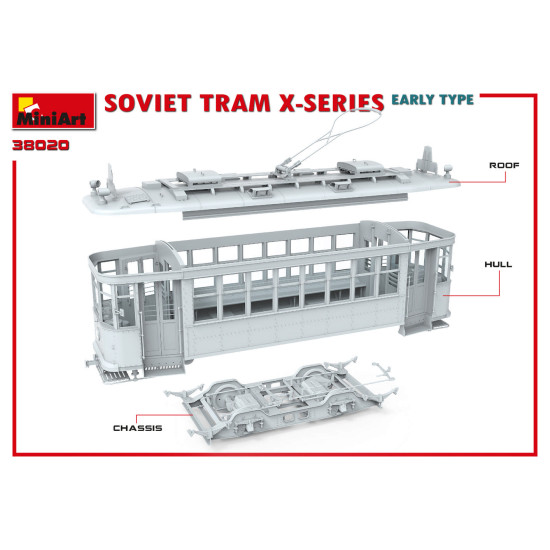 Miniart 38020 - 1/35 Soviet Tram Series-X (Early Type) Scale Model Kit