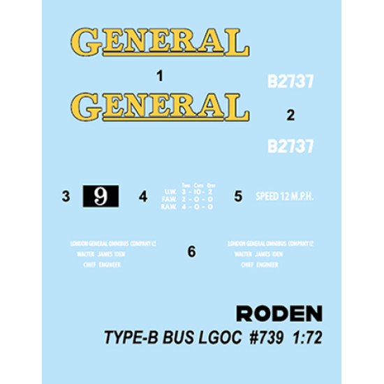 Roden 739 - 1/72 - Type B Bus LGOC, London General Omnibus Company, scale model