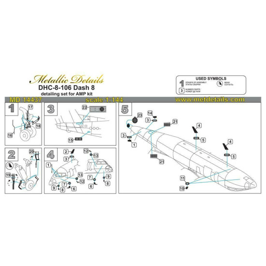 MD14437 - 1/144 - Detailing set for aircraft model DHC-8-106