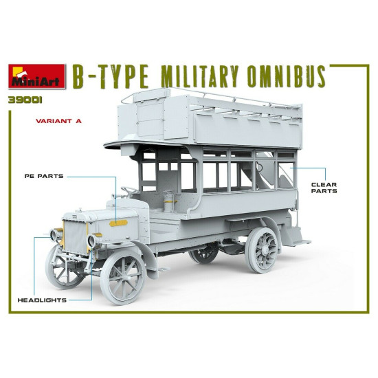 Miniart 39001 - 1/35 MILITARY BUS Type-B OMNIBUS Plastic Model Kit