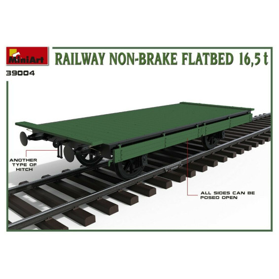 Miniart 39004 - 1/35 Railway non-brake Platform 16.5t. Plastic Model Kit