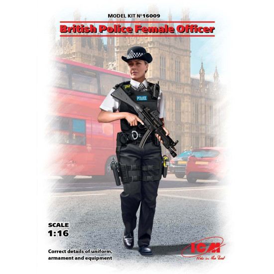 ICM 16009 - 1/16 - British Police Female Officer - plastic model kit scale