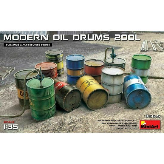 Miniart 35615 - Modern Oil Drums 200L 1/35 Scale Plastic Model Kit