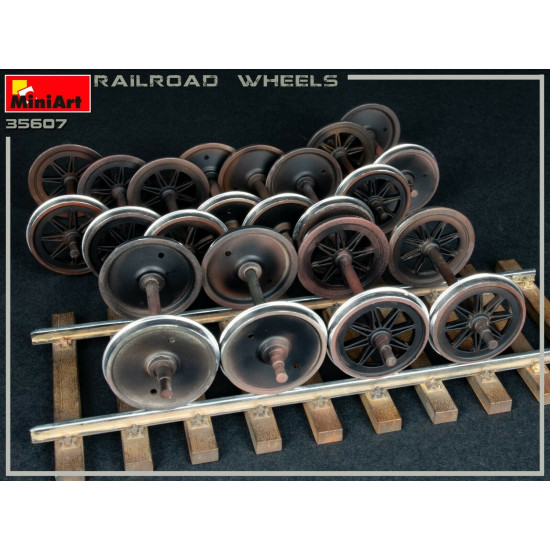 Miniart 35607 - 1/35 Set of railway wheels Scale Plastic Model Kit