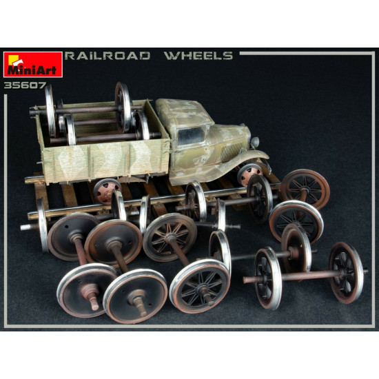 Miniart 35607 - 1/35 Set of railway wheels Scale Plastic Model Kit