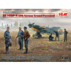 ICM 48805 - 1/48 Bf 109F-4 with German Ground Personnel, scale model kit