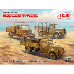 ICM DS3507 Wehrmacht 3t Trucks (V3000S, KHD S3000, L3000S) Plastic model