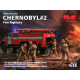 ICM 35902 - 1/35 Chernobyl 2. Fire Fighters (AC-40-137A firetruck + 4 figures + diorama base with background)