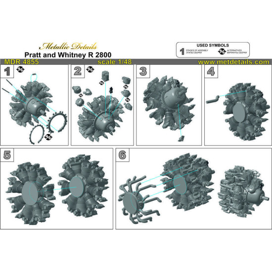 Metallic Details MDR4855 - 1/48 - Pratt & Whitney R-2800 Photo-etched