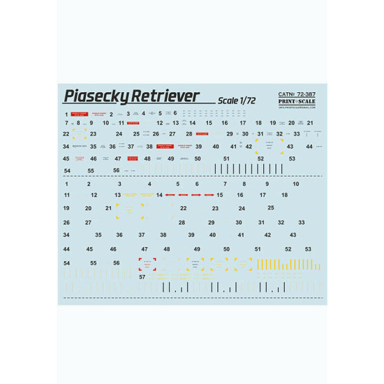 Print Scale 72-387 - 1/72 Piasecky Retriever (wet decal for aircraft)