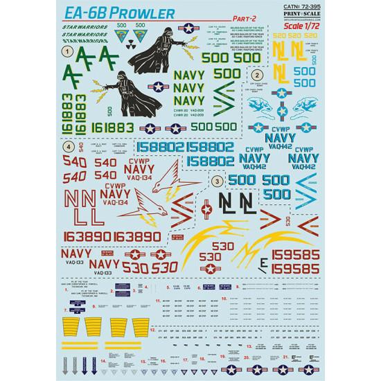 Print Scale 72-395 - 1/72 EA-6B Prowler Part 2 (wet decal for aircraft)