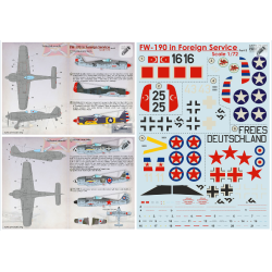 Print Scale 72-396 - 1/72 FW-190 in Foreign Service Part 2 (wet decal for aircraft)