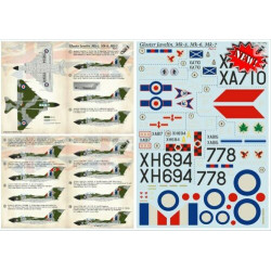 Print Scale 72-375 - 1/72 Gloster Javelin Mk-5 Mk-6 Mk-7 Part 4 (wet decal for aircraft)