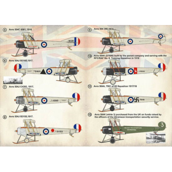 Print Scale 72-380 - 1/72 Avro-504 (wet decal for aircraft)