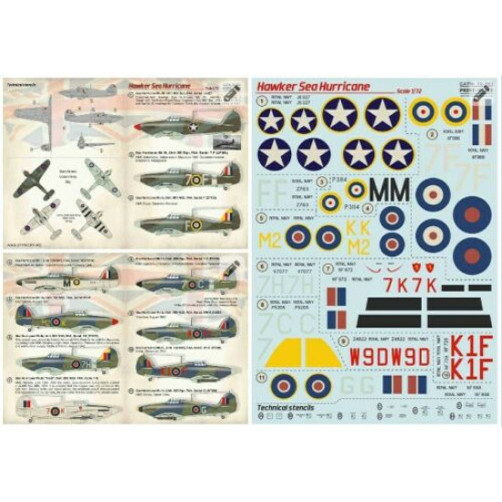 Print Scale 72-383 - 1/72 Hawker Sea Hurrikane (wet decal for aircraft)