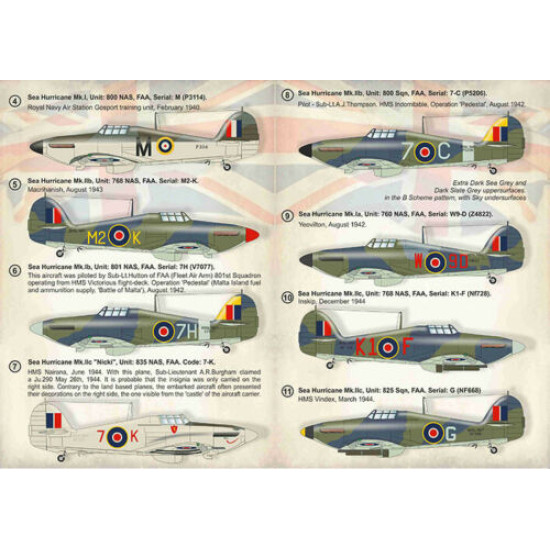 Print Scale 72-383 - 1/72 Hawker Sea Hurrikane (wet decal for aircraft)