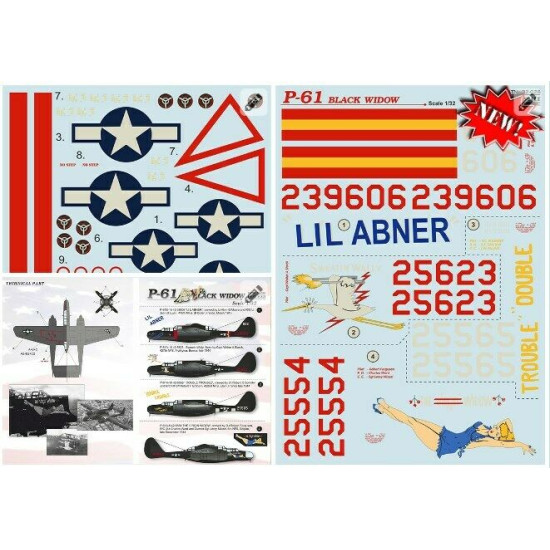 Print Scale 32-028 - 1/32 P-62 Black Widow wet decal for aircraft