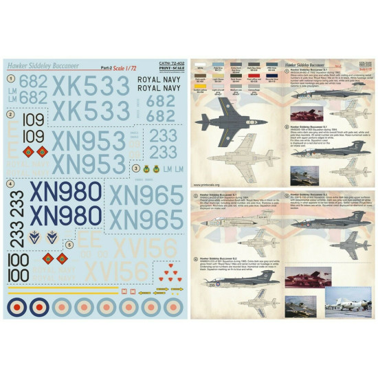 Print Scale 72-402 - 1/72 - Hawker Siddeley Buccaneer Part-2, Decal for aircraft