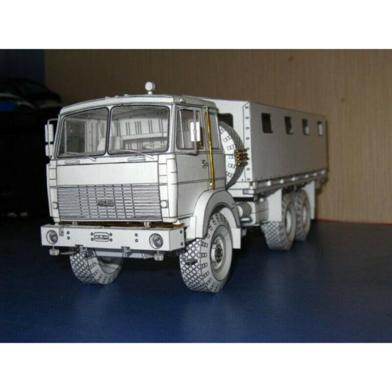 Paper Model Kit Car MAZ-6317 1/32 Orel 270 Civil Engineering, Belarus, 1993