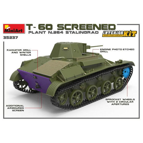 Miniart 35237 - 1/35 - T-60 SCREENED (PLANT NO.264 STALINGRAD) Interior kit