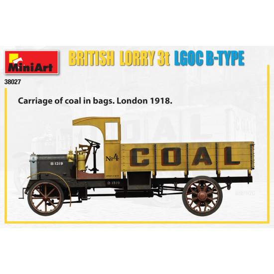 Miniart 38027 - 1/35 BRITISH LORRY 3T LGOC B-TYPE Plastic model kit 196 mm