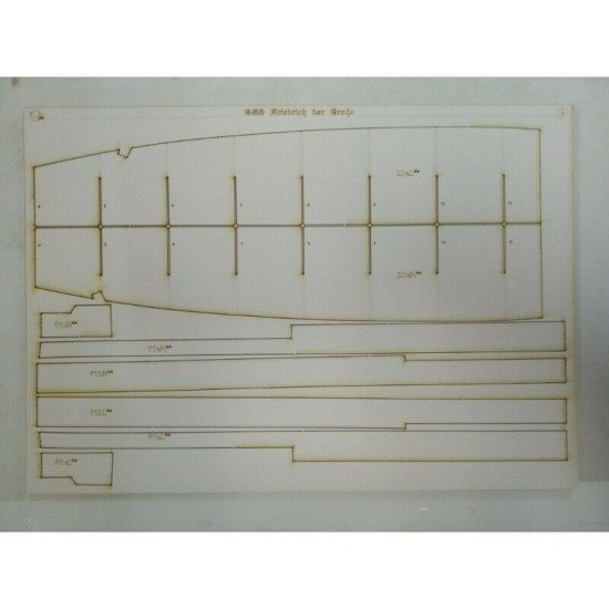 Laser Cutting for Orel 274/2 Battleship Friedrich der Grosse 1/200 Navy Germany 1912