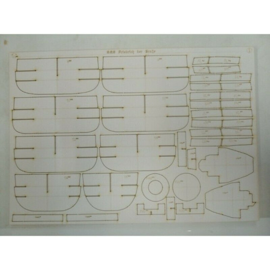 Laser Cutting for Orel 274/2 Battleship Friedrich der Grosse 1/200 Navy Germany 1912