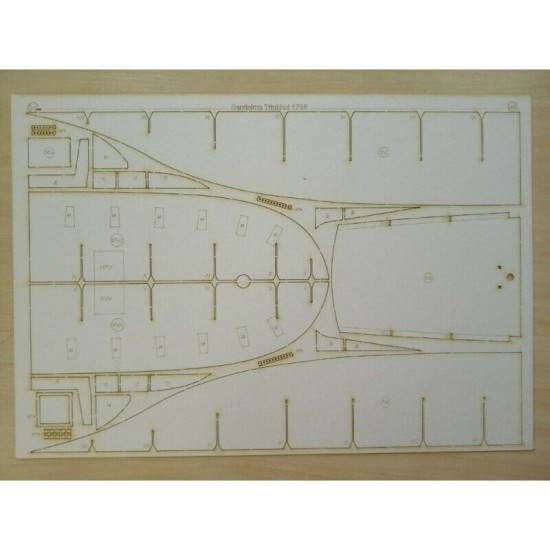 Laser Cutting for Orel 286/2 Battleship Santisima Trinidad 1/100 Navy, Spain, 1795
