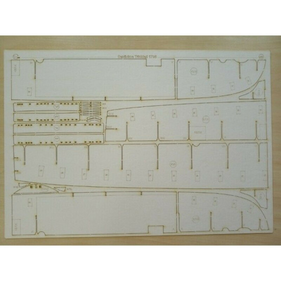 Laser Cutting for Orel 286/2 Battleship Santisima Trinidad 1/100 Navy, Spain, 1795