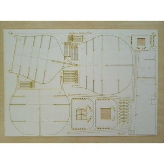 Laser Cutting for Orel 286/2 Battleship Santisima Trinidad 1/100 Navy, Spain, 1795