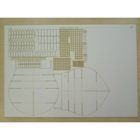 Laser Cutting for Orel 286/2 Battleship Santisima Trinidad 1/100 Navy, Spain, 1795