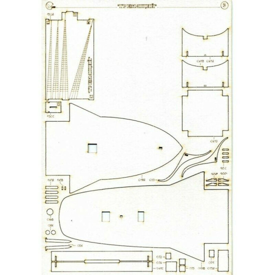 Laser Cutting for Orel 290/2 Steamer frying Thundering 1/200 Navy, Russia, 1852