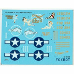 Decal for North American B-25C/D Mitchell Pin-Up Nose Art and Stencils 1/72 Scale Foxbot 72-023, Part 1