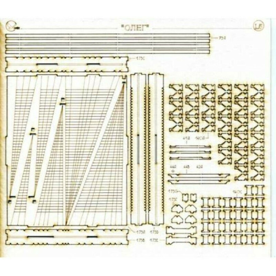 Laser Cutting for Orel 300/2 Sailing Screw Frigate Oleg 1/200 Navy Russia 1860