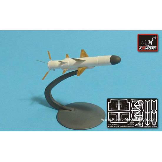 Kh-35 (AS-20 Kayak) control surfaces Photo-Etched set 1/72 Armory peA7203