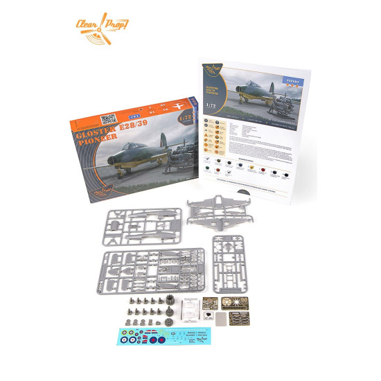 Clear Prop - Gloster E28/39 Pioneer CP72001, 1/72 scale model kit, Length 107 mm