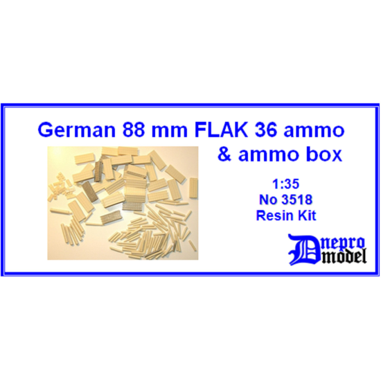 Dnepro Model DM3518 - 1/35 German 88mm FLAK 36 ammo + ammo box, scale model kit