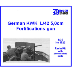 Dnepro Model DM3522 1/35 German KWK L/42 50mm fortifications gun scale model kit