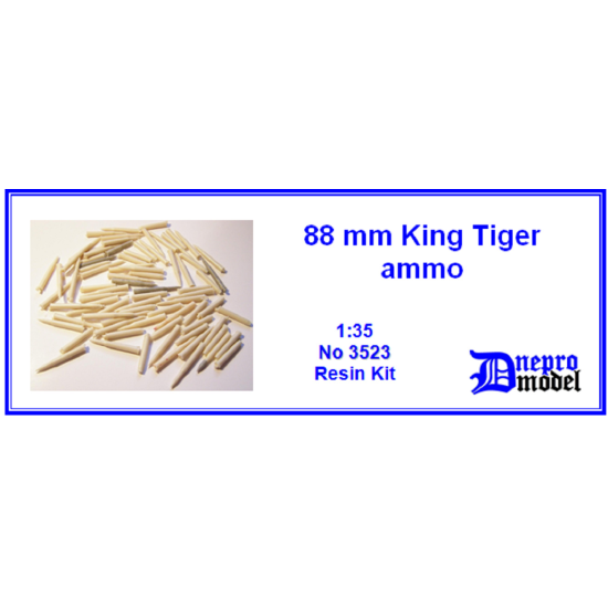 Dnepro Model DM3523 - 1/35, 88mm King Tiger ammo, Resin kit, parts - 80 pcs