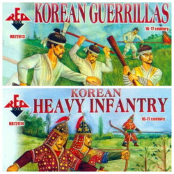Bundle lot of Red Box Korean Heavy Infantry + Guerrillas 72013+72014 1/72 scale