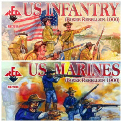 Bundle lot of Red Box US Marines, Boxer Rebellion 1900 72016+72017 1/72 scale